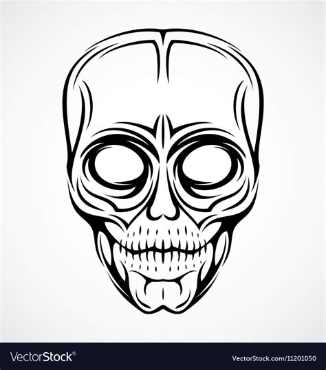 Skull Face Tattoo Design Royalty Free Vector Image