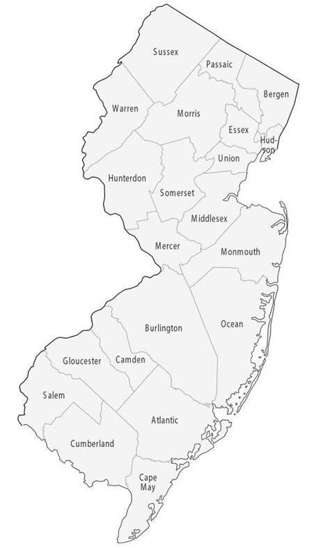 New Jersey Map With Counties Verla Jeniffer