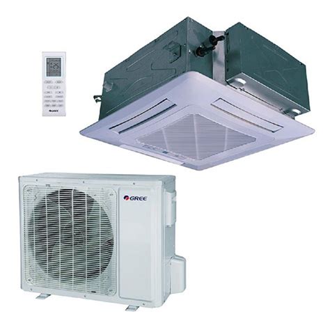 Gree 30 000 Btu 2 5 Ton Ductless Ceiling Cassette Mini Split Air Conditioner With Heat
