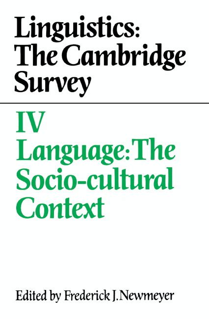Linguistics The Cambridge Survey