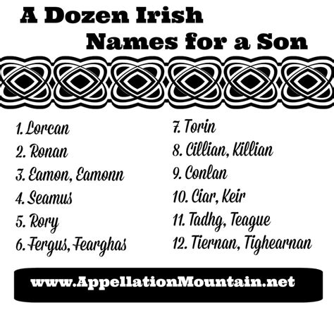 Name Help Irish Names For Baby 4 Appellation Mountain