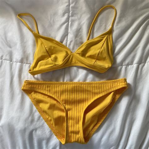 Yellow Bathing Suit Set The Top Is From Gap And The Depop