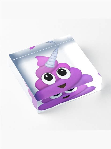 Purple Unicorn Poop Emoji Acrylic Block For Sale By Winkham Redbubble