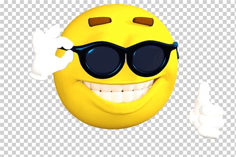 Sonriente Emoticon Amarillo Con Gafas De Sol Negras Haciendo Pulgares