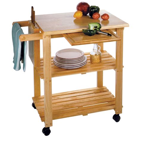 Winsome Wood Utility Cart Natural Kitchen Islands And Carts
