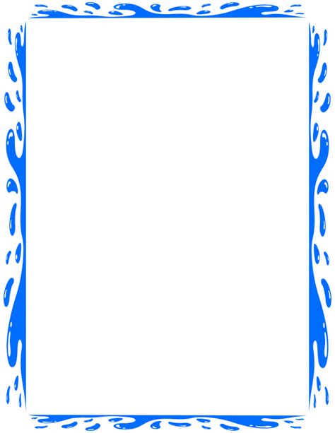 Splashy Water Border Page Blue Borders And Frames Borders For Paper