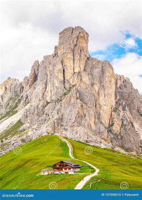 Passo Giau With Mount Gusela On The Background Dolomites Or Dolomiti