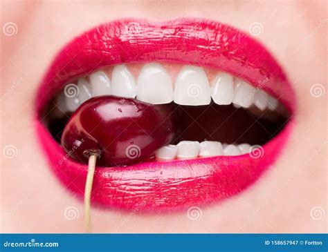 Erotic Mouth Closeup Woman Sexy Tongue Desire Sensual Seductive