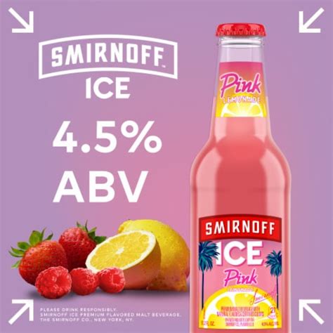 Smirnoff Ice Pink Lemonade Flavored Hard Beverage 6 Bottles 112 Fl