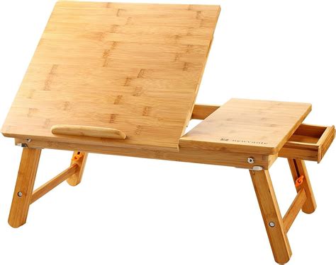 Buy Laptop Desk Nnewvante Bamboo Bed Tray Adjustable Foldable Desk Bed