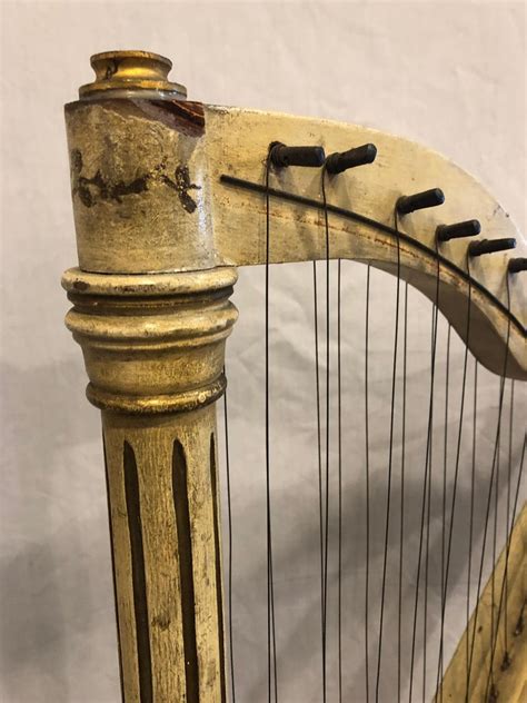 Italian Antique Double String Paint Decorated Table Harp At 1stdibs