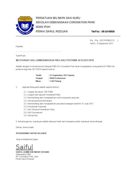 Berdarah, perawan, pertama, pertama kali, sakit. SURAT PANGGILAN MESYUARAT PIBG kali ke-1 20172018.doc