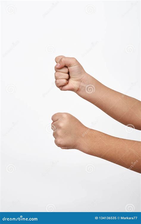 Kid Hands Ready To Punchchild Aggression Stock Image Image Of