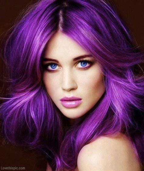 Bright Purple Hair Girl With Purple Hair Dark Purple Colorful Hair
