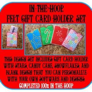 In The Hoop Christmas Felt Gift Card Holder Embroidery Machine Design