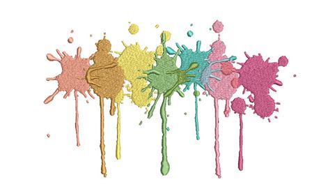 Pastel Paint Splatter Machine Embroidery File Design 8x8 Etsy
