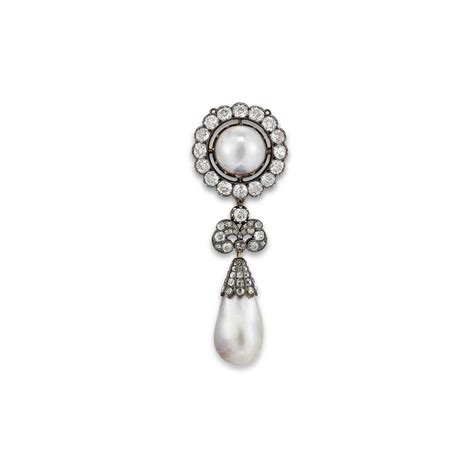 Late 19th Century Natural Pearl And Diamond Brooch Christies