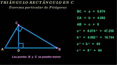 Triángulo Rectángulo Teorema Particular De Pitágoras Geogebra