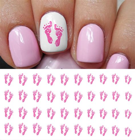 Pink Baby Footprints Moon Sugar Decals