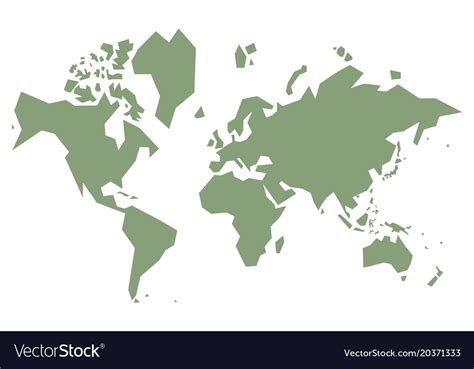 Simple World Map Vector Map Vector