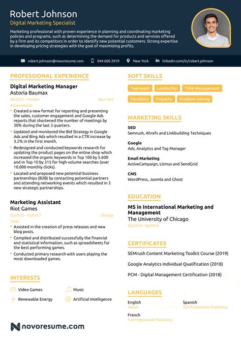 Jul 23, 2021 · teacher resume summary example passionate english teacher with a focus on american literature seeks a permanent position at xyz school. Marketing Resume Example - Update Yours Now for 2021