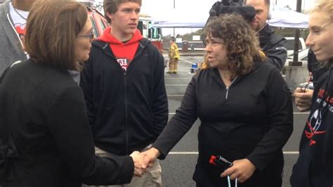Oregon Governor Kate Brown Visits South Albany High School Fire
