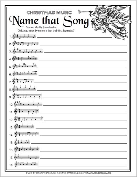 Name That Song Fill In The Blank Free Printable Christmas Game