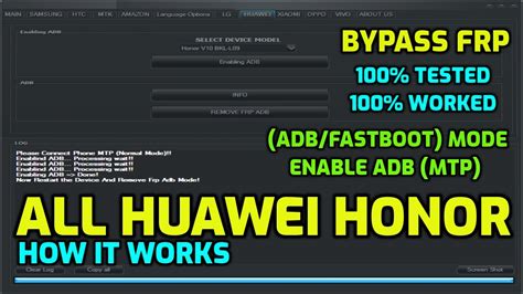All Huawei Honor Frp Tool Enable Adb Mtp Mtp Fastboot Adb Tested Exclusive Youtube