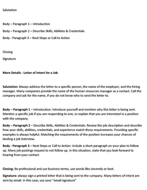 Letter Of Intent For A Job How To Write With Example And Template