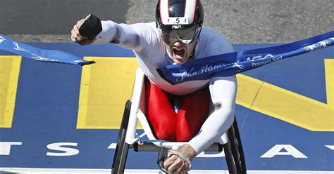 Joshua Cassidy Breaks Boston Marathon Wheelchair Record Cbs News