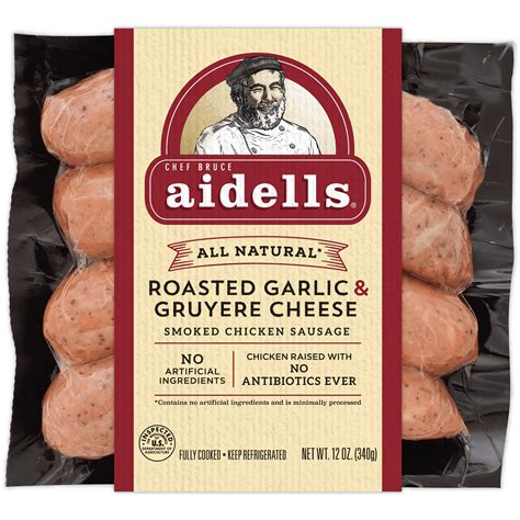 This hearty sausage and chicken ragù was inspired by a fabulous stew bruce aidells enjoyed when he was traveling in spain. Aidells® Smoked Chicken Sausage, Roasted Garlic & Gruyere ...