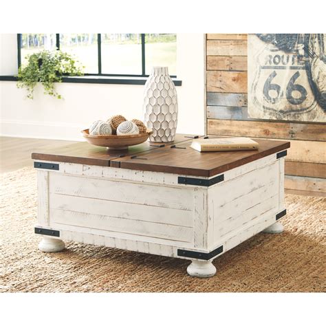 Square Rustic Coffee Table With Storage Free Delivery And Returns On