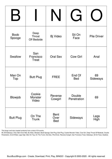 sex positions bingo cards to download print and customize