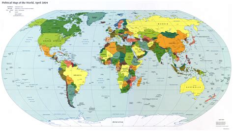 Large Detailed Political Map Of The World With Capitals And Major Cities World