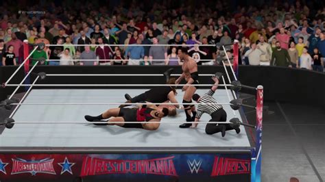 Wwe 2k17 The Rock Vs Big Show Vs Triple H Vs Cactus Jack Youtube