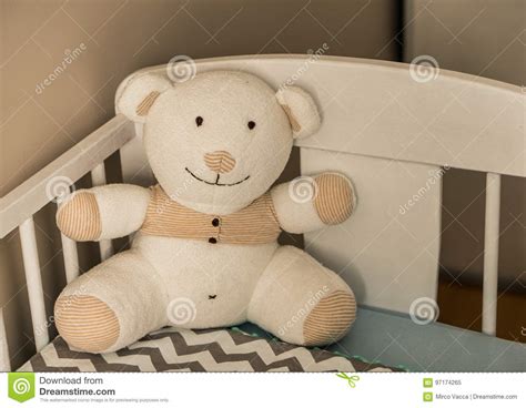 White Teddybear On Bed Stock Image Image Of Soft Paint 97174265