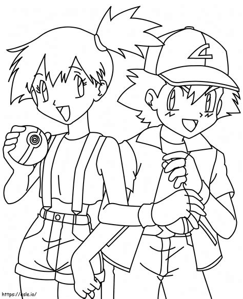 Misty And Ash coloring page