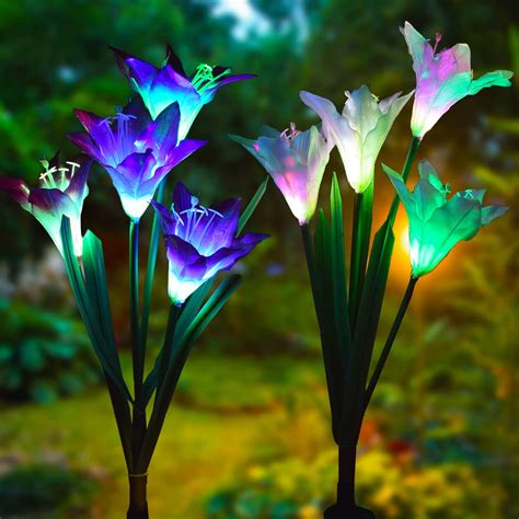 Outdoor Solar Garden Stake Lights Doingart 2 Pack Solar Powered