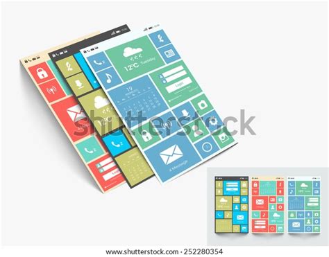 Flat Design User Interface Template Layout Stock Vector Royalty Free