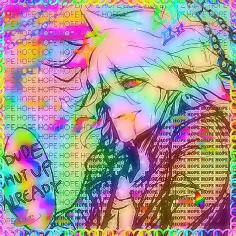 Nagito Komaeda Profile Photo Pfp Colorful Manga Glitchcore Scene