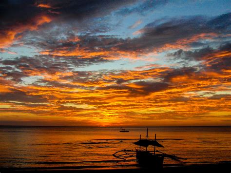 Sunset With Pump Boats In The Philippines Oc Sunrise Images