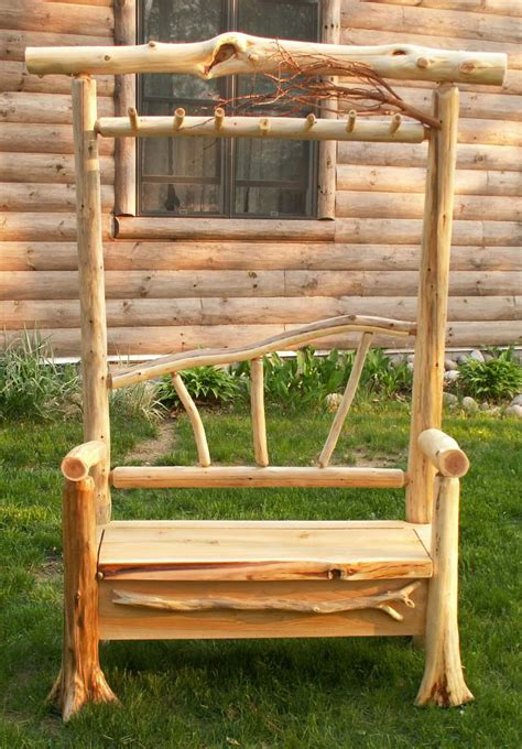 We at moosehead cedar log homes wish you and your families a safe and happy thanksgiving. Log bench ideas | Rustic log furniture, Log furniture ...