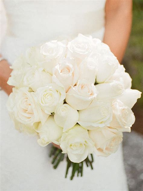 Rose bouquets for weddings are the most chosen bouquets by brides. White Rose Wedding Bouquet
