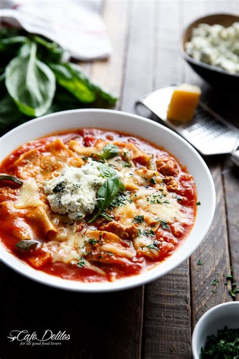 Easy Slow Cooker Lasagna Soup Video Cafe Delites