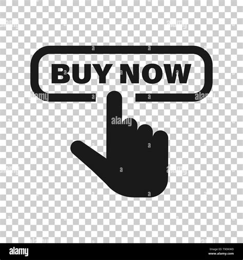 Buy Now Shop Icon In Transparent Style Finger Cursor Vector