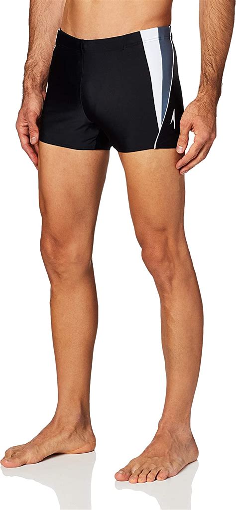 Speedo Men S Powerflex Eco Fitness Splice Square Leg Swimsuit Amazon