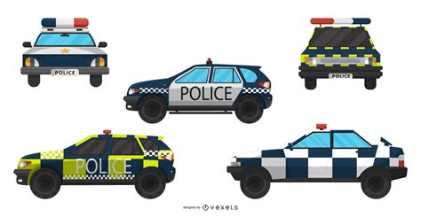 Police Car Illustration Collection Vector Download