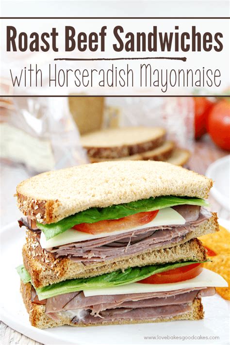 Lay on roast beef or ham, then one or two slices of cheese (i cut them to fit the small buns.) if you're using cheez whiz, spread a layer on the top bun. Roast Beef Sandwiches with Horseradish Mayonnaise | Love ...