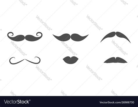 Mustaches And Lips Icon Set Line Moustaches Hair Vector Image