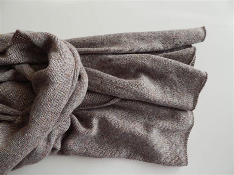 Knitted Merino With Cashmere Grey Beige Scarf Mens Wool Etsy
